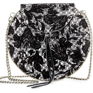 Sam Edelman Canteen Silver Black Lace Crossbody